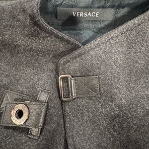 Versace Men's Charcoal Pea Coat
